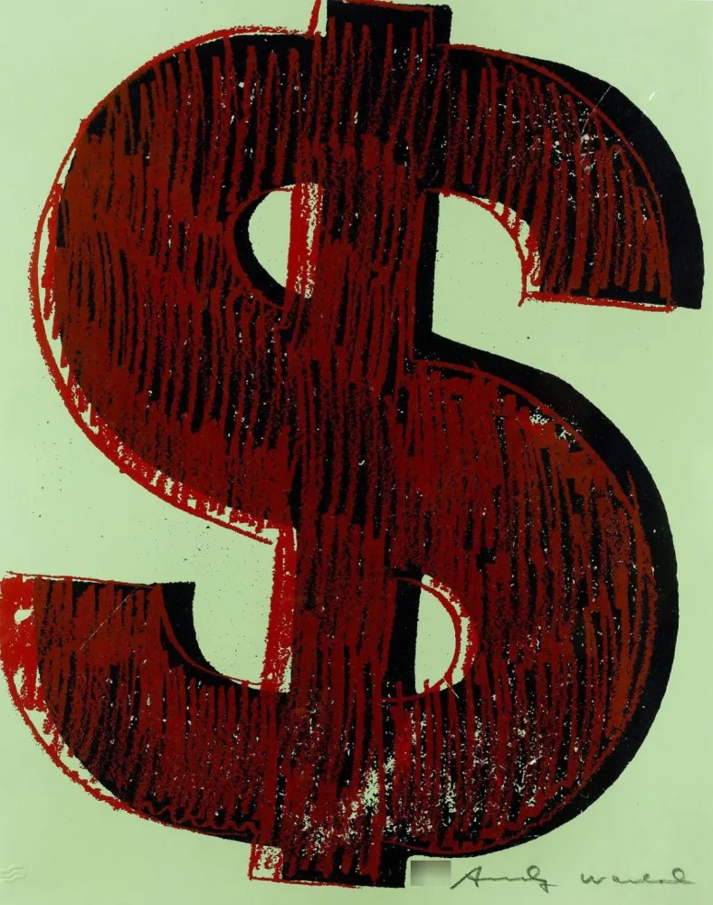 丝网印刷 Warhol - Dollar Sign, Red (FS II.274)