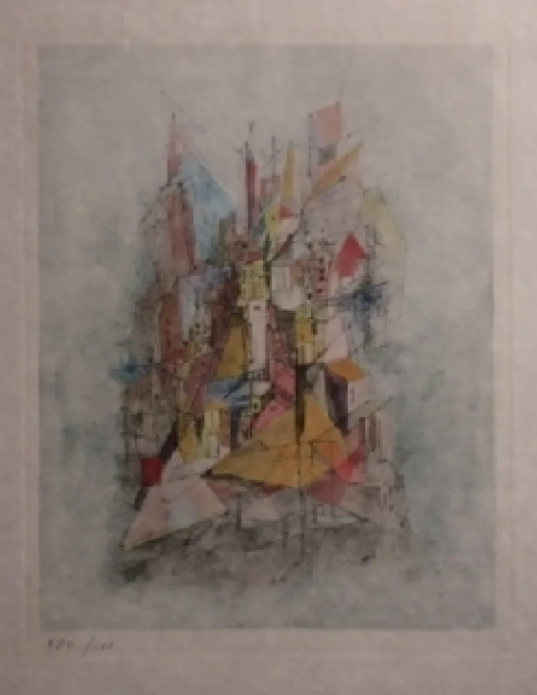 版画 Wols - Le navire dans la ville