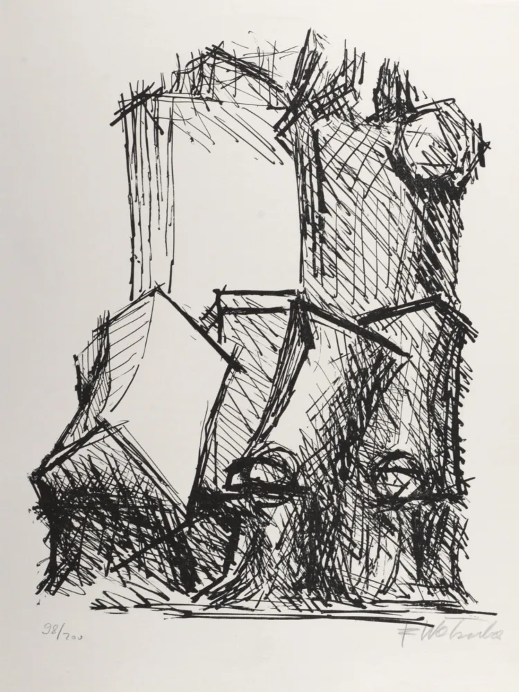 石版画 Wotruba - Architecture, 1972 - Hand-signed