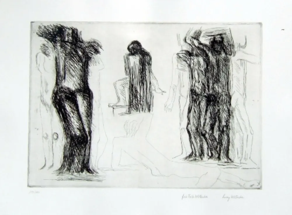 版画 Wotruba - Omaggio a Michelangelo