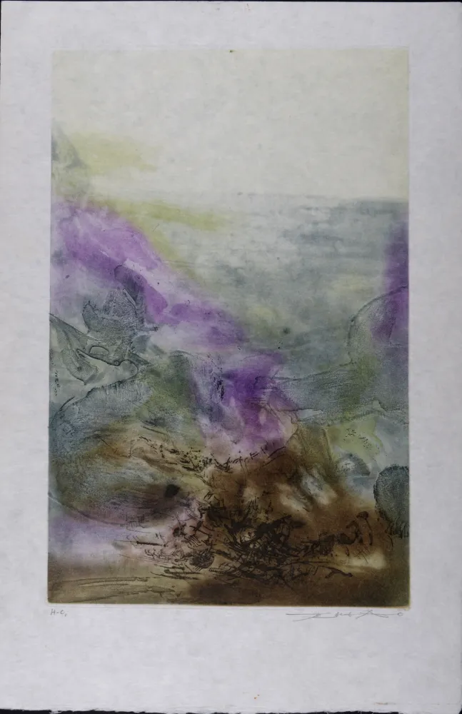 版画 Zao - Canto Pisan (planche 7), 1972 - Hand-signed