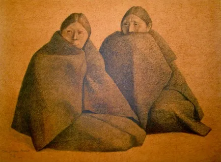 石版画 Zuniga - Chamulas (Red)